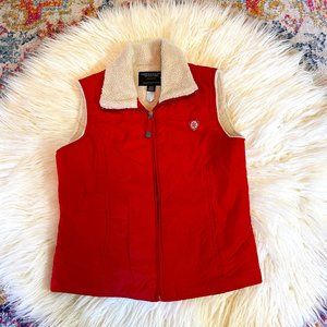 American Eagle Shell Sherpa Lined Red Vest Size Medium